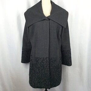 Alfani Wool Blend Overcoat Womens Size Medium Mid Length Trench Coat Jacket